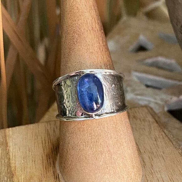Kyanite Brazil Sterling Silver Ring Size 9.5 - Picture 6 of 16